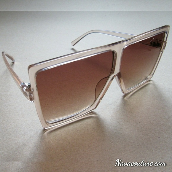 Clear/taupe fashion sunglasses - Picture 3 of 4